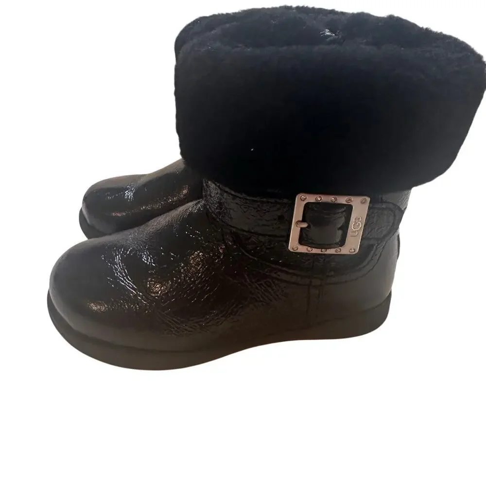 UGG Gemma patent leather boot sz 7 Black Patent Leather Uggs